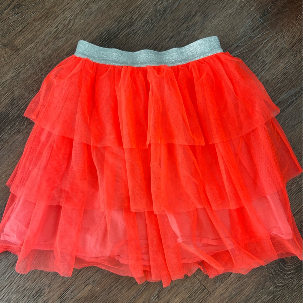 GAP KIDS bright orange tulle skirts. Size large (10) silver waistband.